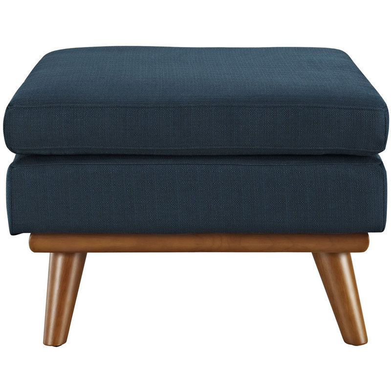 Amyla Upholstered Fabric Ottoman In Azure