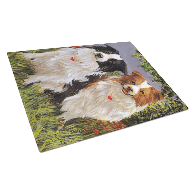 Planche à découper en verre Caroline's Treasures, Border collie patrouille