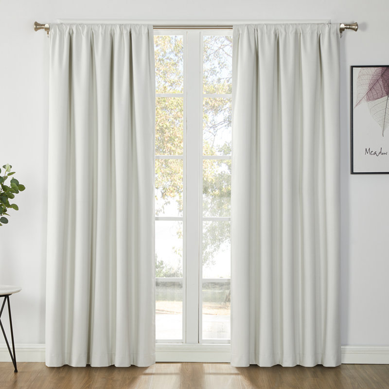 Hollon Blackout Curtain Single Panel, 52" W x 96" L, Birch