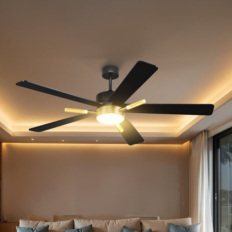 42 Inch Ceiling Fans With Lights And Remote, Crystal Rod Design, 42" W