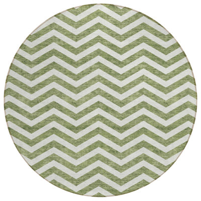 Tapis rond lavable intérieur vert 8 pi