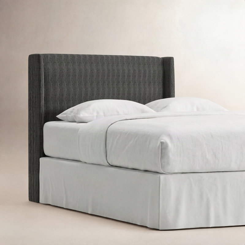 Stickland Upholstered Headboard, California King, Brush Stripe Ink Oga