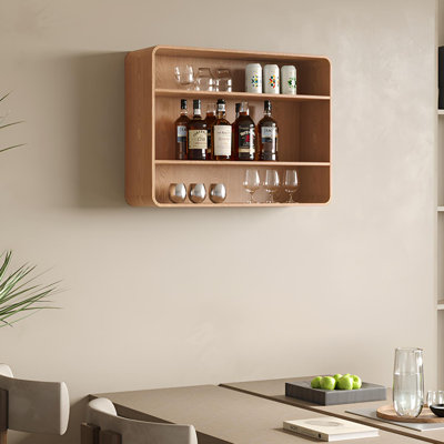 Nordic Solid Wood Wall-Mounted Wine Rack | Multi-Purpose Kitchen & Dining Storage Shelf