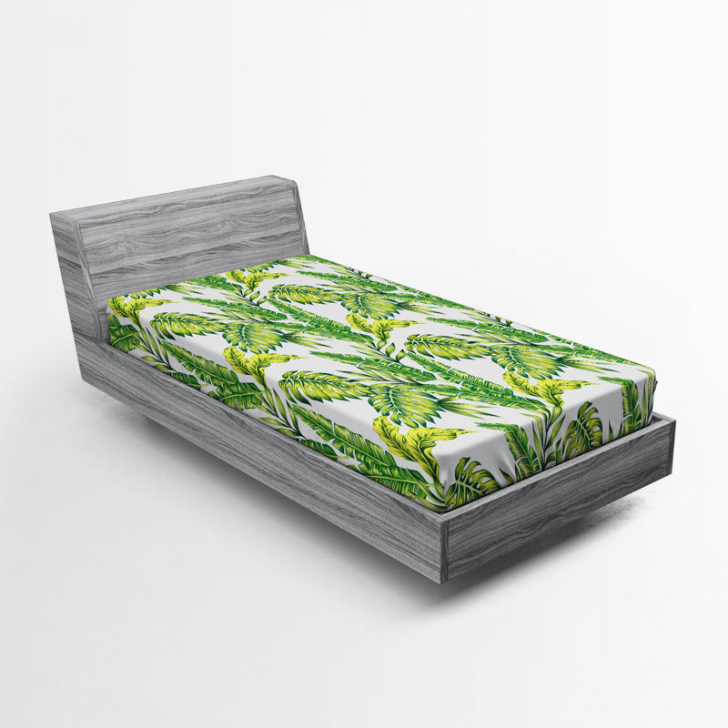 Microfiber Floral Fitted Sheet, Twin Fitted Sheet