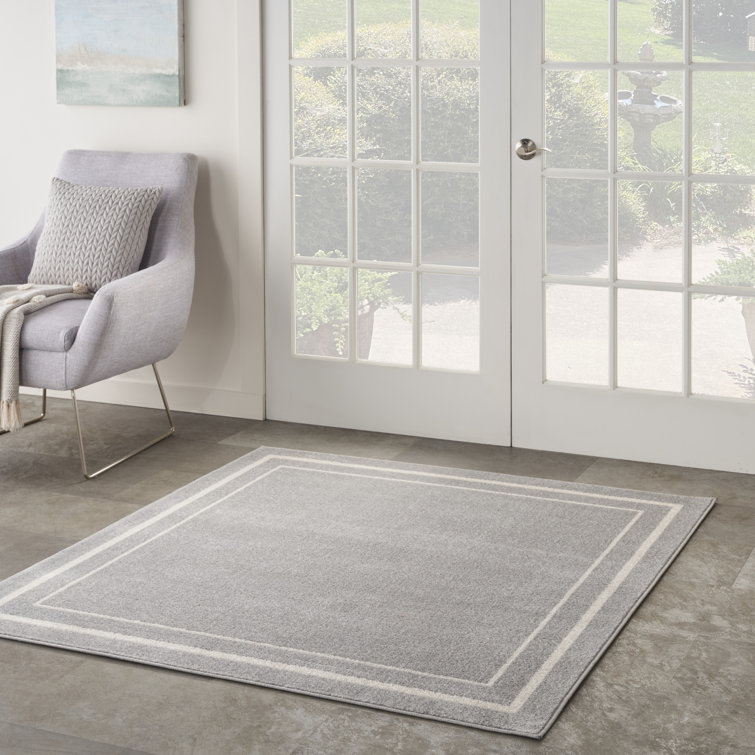 Aseneth Abstract Machine Woven Chenille Indoor/Outdoor Area Rug in Gray
