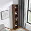 Étagère de rangement multimédia à 8 niveaux, armoire de rangement compacte CD DVD avec tablettes réglables, bibliothèque haute étroite pour le bureau à domicile, bibliothèque multifonctionnelle à deux étages-1654486077