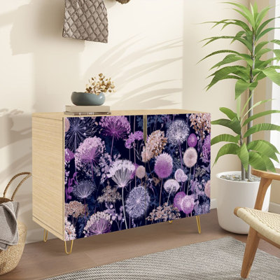 Buffet Buffet avec rangement Mystical Floral Universe Celestial avec 2 portes pour le salon et la cuisine