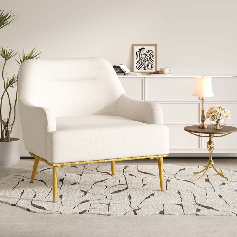 Fauteuil rembourré, Beige