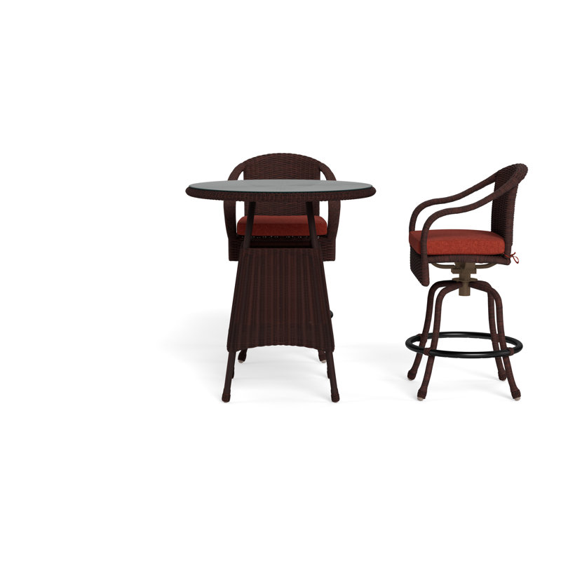 Sea Pines 3 Piece Bistro Set, Rave Brick, Java