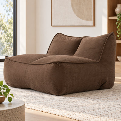 Pouf paresseux en velours côtelé marron, canapé chenille pour salon, chambre d'étudiant et chambre à coucher