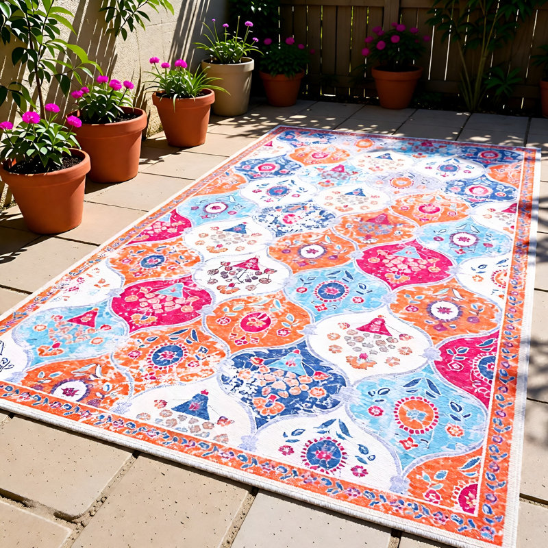 MAVAL Cream Washable Adrienna Runner Adrienna, Rectangle 4' x 6'