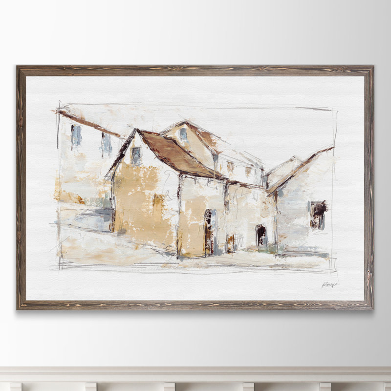 "quiet streets i" par paul cezanne-photo cadre, reproduction d’art sur papier, H 32 po x l 44 po x 1,25 po, Pas de tapis