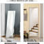Miroir pleine grandeur pour l'intérieur de la maison, 19,77 po x 63,5 po, noir, autoportant ou mural, construction solide, caractère noir, salon, chambre à coucher, salle de bain, intérieur de projet autoportant / stable