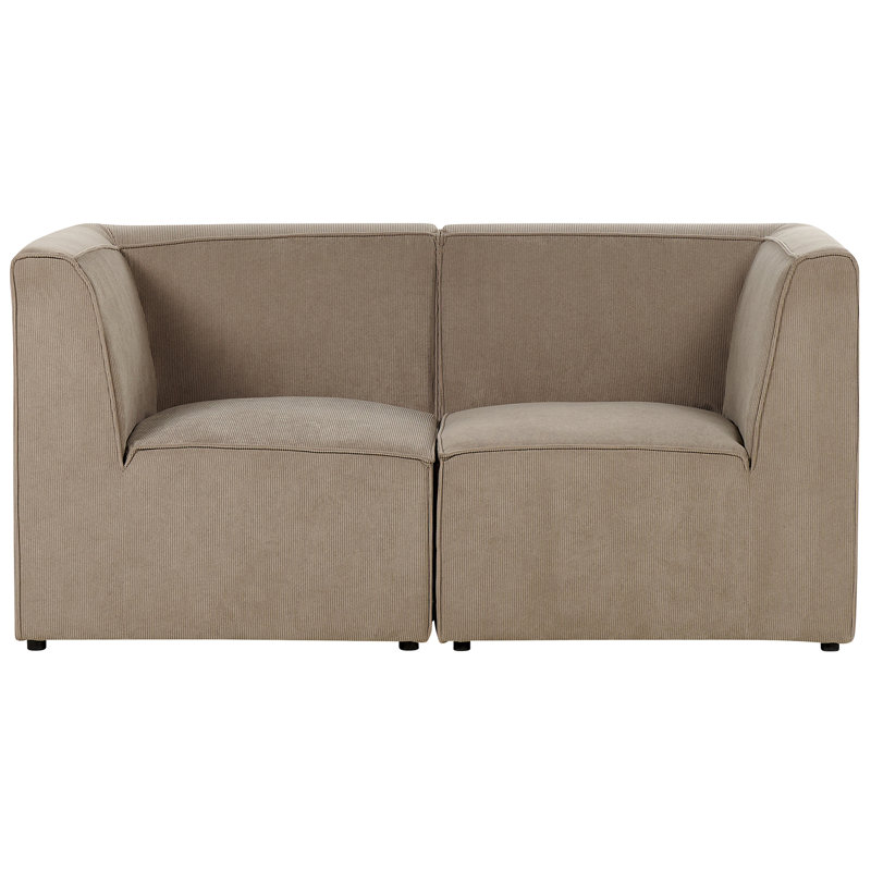 Barbaraa 2 Seater Corduroy Sofa, Taupe
