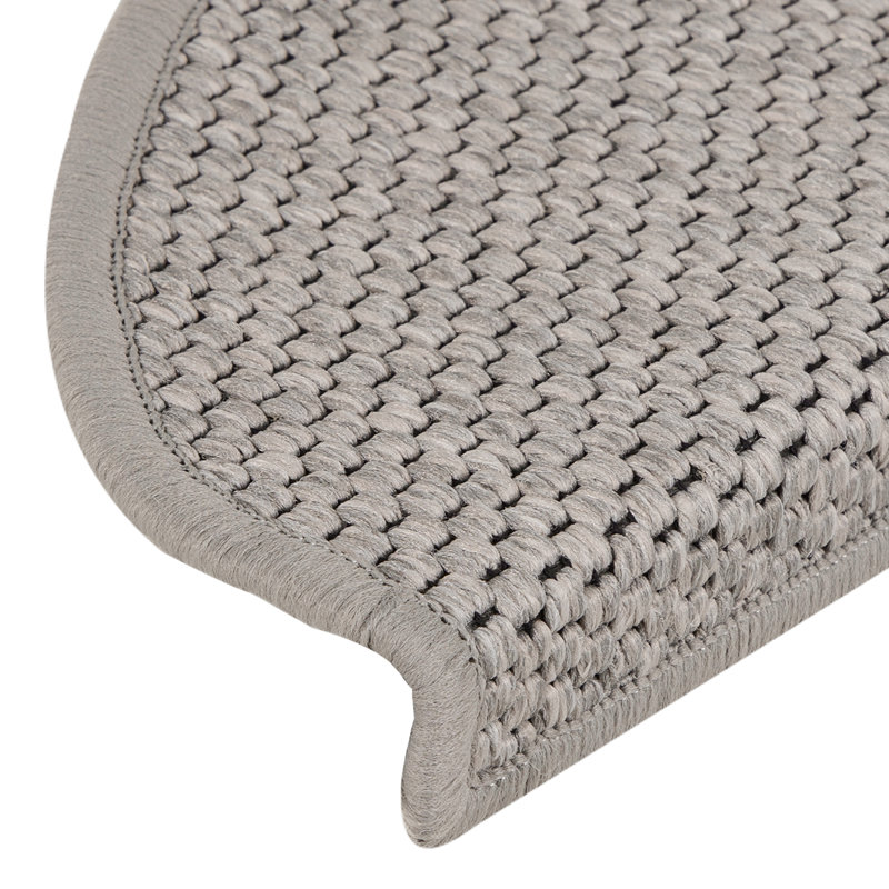 Shellson Non-Slip Stair Tread, Semi-Circle 21cm x 65cm, Silver