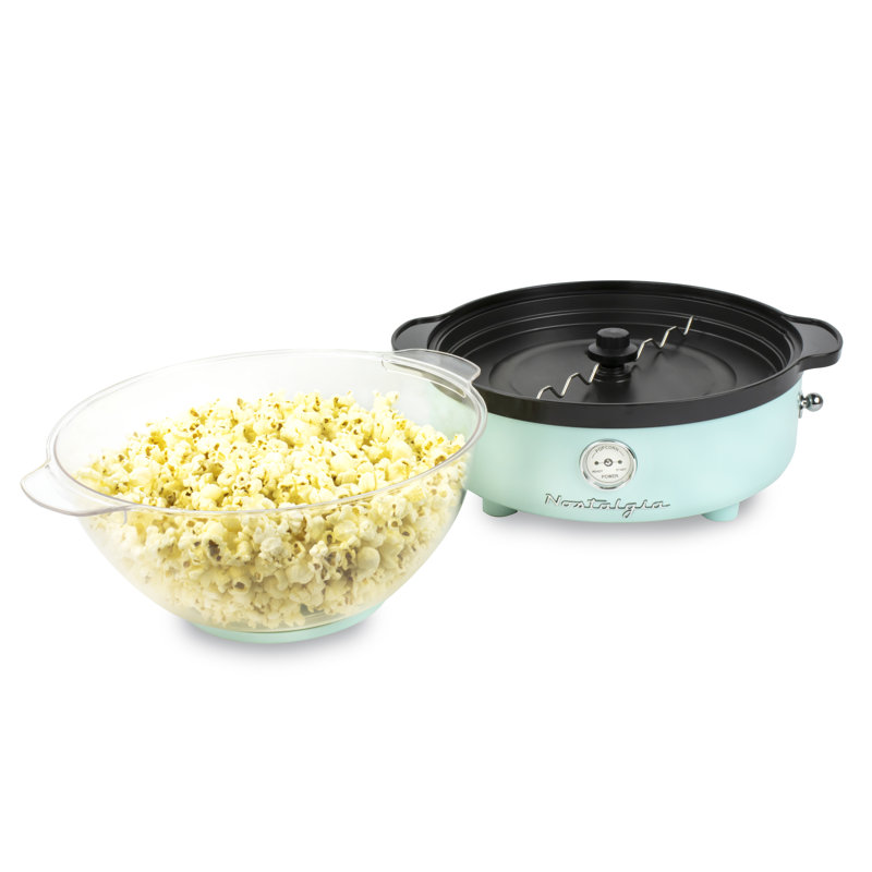 Nostalgia Retro Stirring Popcorn Maker 5.5L, Aqua