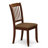 5 Piece Modern Dining Table Set Includes a Rectangle Wooden Table with Butterfly Leaf and 4 Linen Fabric Upholstered Chairs, Mahogany-1199098659-1200734914