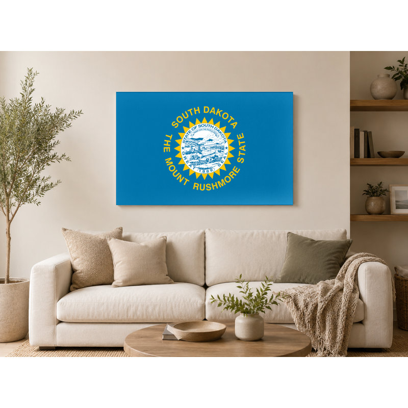 South Dakota State Flag - Art mural sur toile paysage, 30" W x 20" H