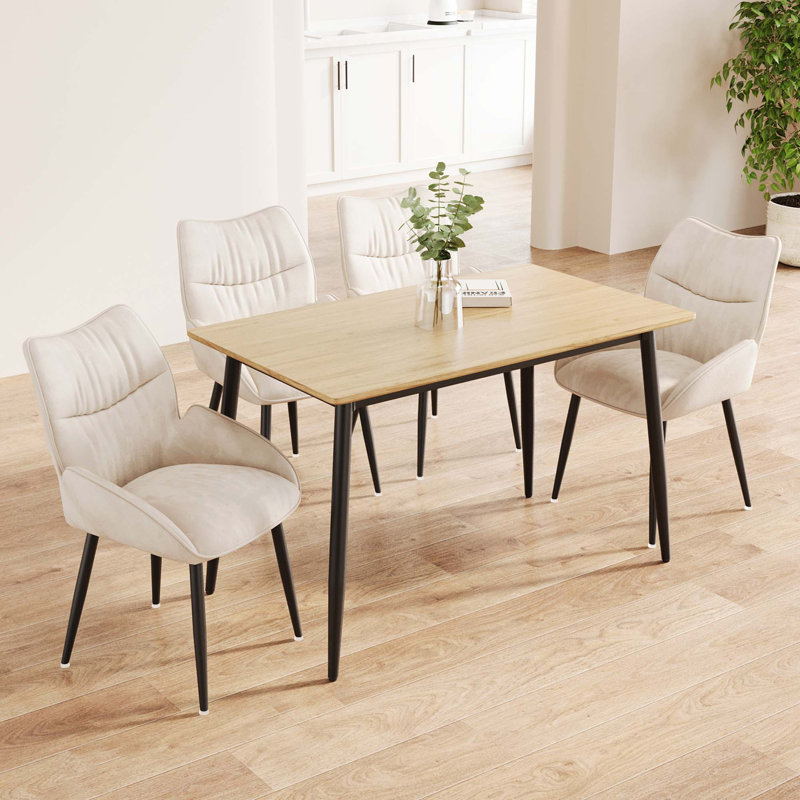 Ensemble de table et de salle à manger 4 pièces Modern, Beige, Bois