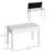 White Piano Chair With Faux Leather Padding And Firm Wooden Support For Duets Bench, Frame Button Cushion, Ideal
