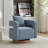 29.1" W Polyester Hollow Back Swivel Barrel Chair With Wooden Base-130076991