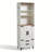 Farmhouse Bookcase, 72" Tall, Adjustable Shelves & Hidden Storage Cabinet, 2 Drawers, Anti-Tip