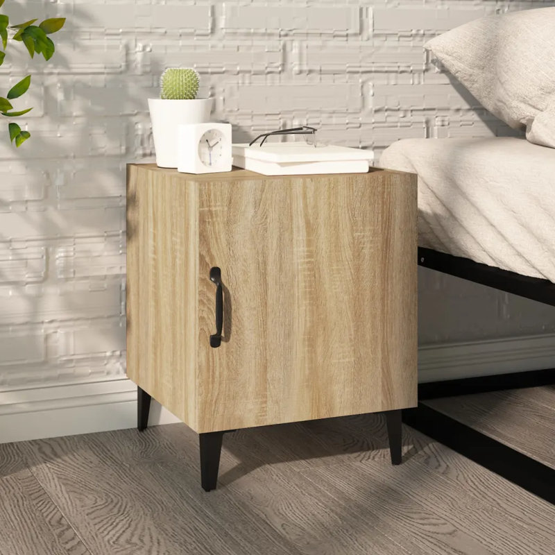 17 Stories Bedside Cabinets Engineered Wood, Left Orientation, Oak, 2