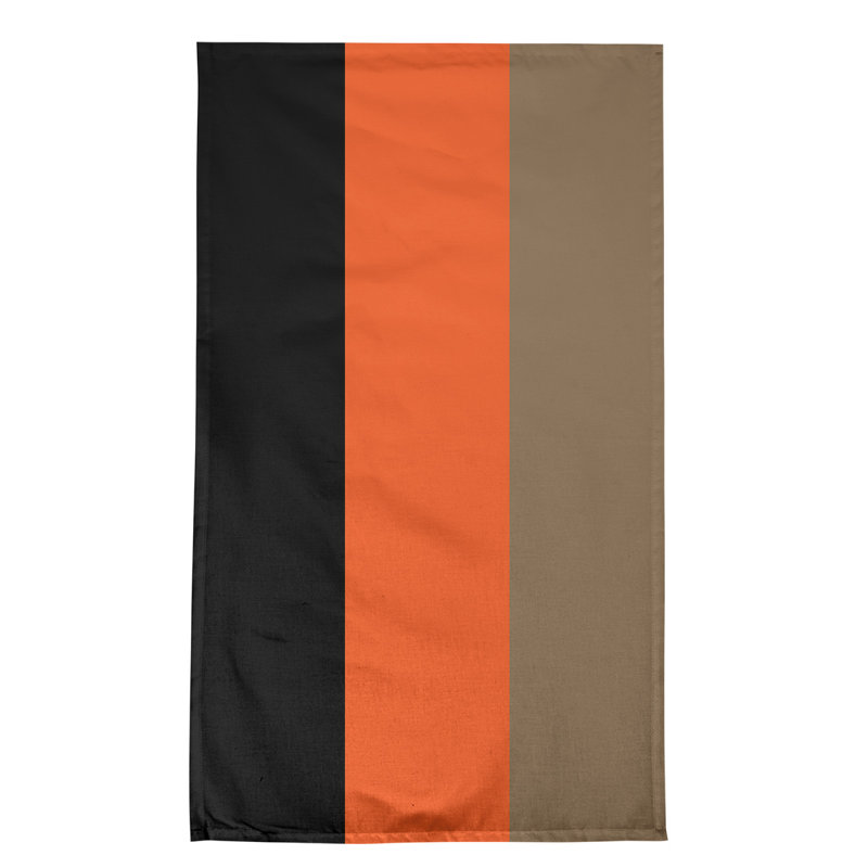 Stripe Tea Towel Kitchen Towel, Cotton Twill, Black/Orange/Gold Baseball