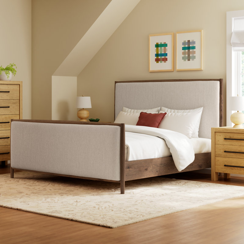 Cayenne Upholstered Panel Bed, King, Essence Natural