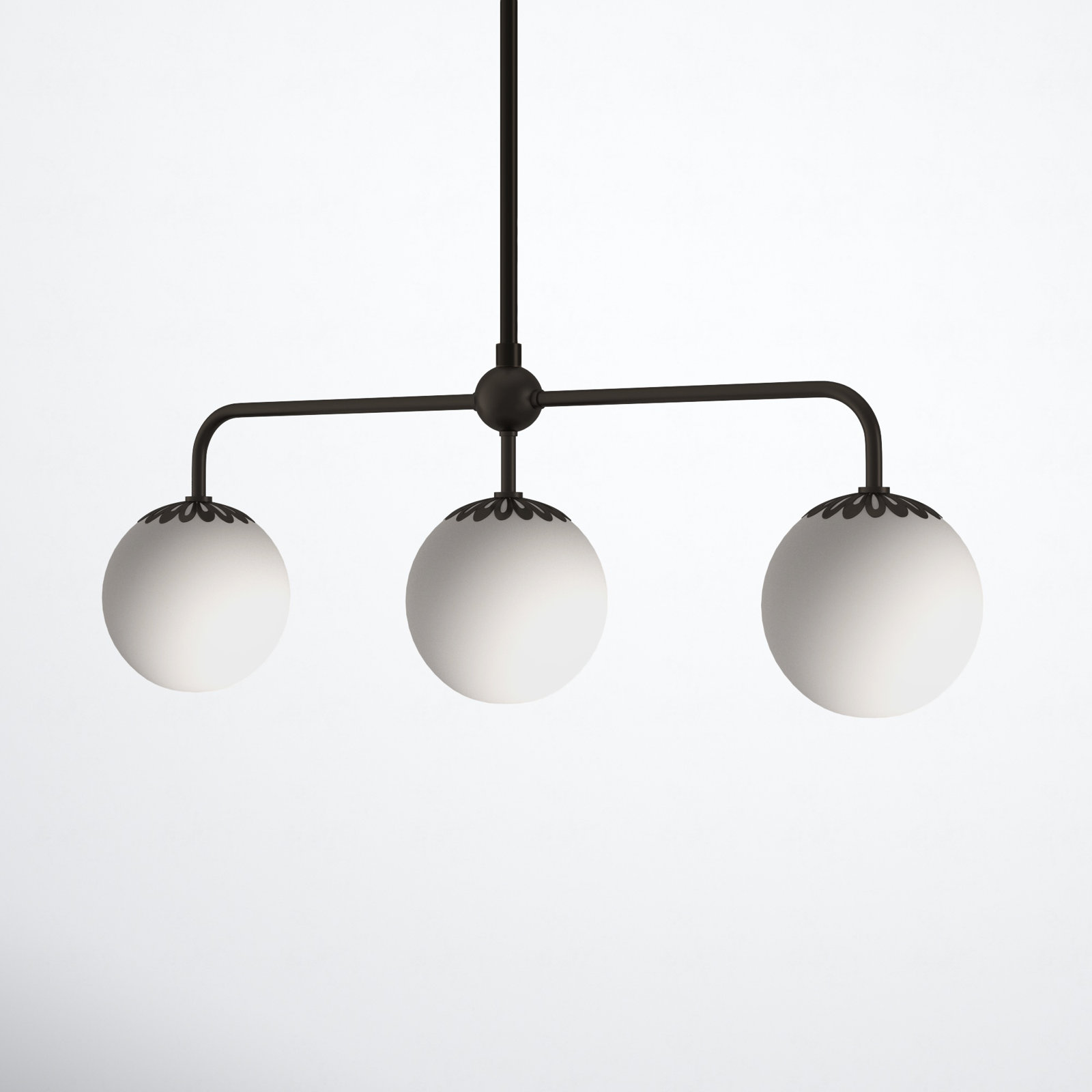 Deniaud 3 Light Glass Pendant, Old Bronze