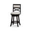 Tabouret pivotant à dossier en X de 24 po de hauteur comptoir, siège en tissu-542509459-542509456
