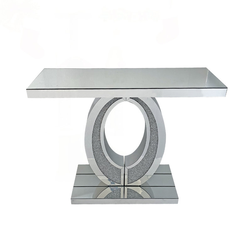 Console miroitante en forme d'olive avec diamant concassé