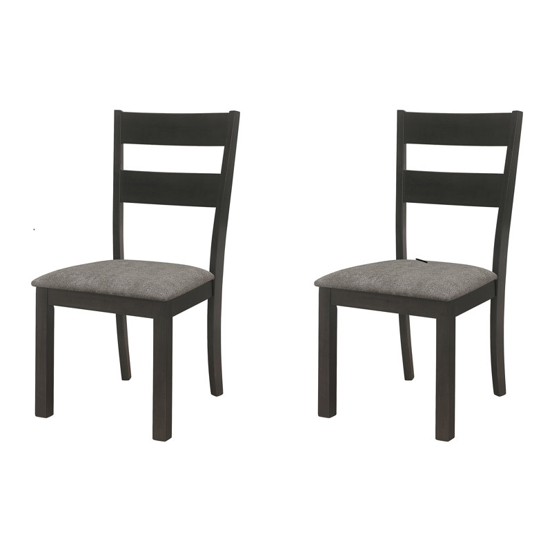 Chaises d'appoint à dossier à lattes gris foncé et noir Griffon