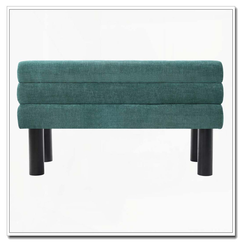 Banc de salle à manger rembourré, bout de lit, banc d'entrée, Noir, vert