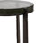 Round Accent Table With Thick Glass Top, Antique Aluminum Finish, Durable Glass & Aluminum