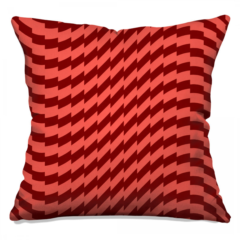 Coussins décoratifs rouges à motif géométrique double face, 20 x 20 pouces