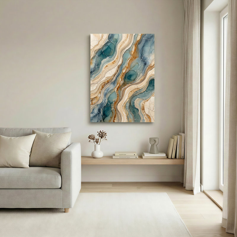 Ensemble de 1 tableau sur toile à motif de marbre, 36"H x 24"W, Wrapped Canvas
