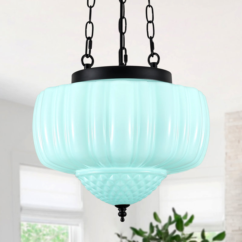Baptiste Belby 1 - Light Schoolhouse Pendant Light With Glass Shade For For Bedroom, Dining Room, Hallway, Kitchen Island