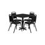 Ensemble de table carrée en stratifié 36 po avec base en X et 4 chaises de banquet trapézoïdales-24678181