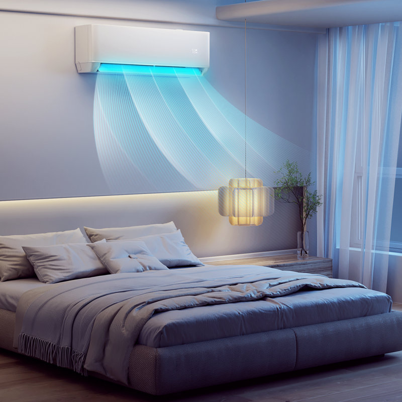 18000 BTU White Smart Control Mini Split Air Conditioner with Heater and Remote