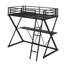 Lit mezzanine pour lit simple avec bureau intégré et échelle