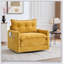 Fauteuil demi-tonneau pivotant confortable avec rembourrage épais et base en métal solide, pour le salon et la chambre à coucher-654992742