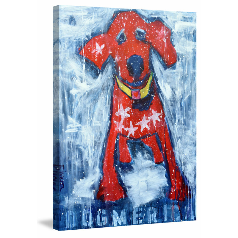 «Red Star Puppy» par Michelle Rivera, reproduction sur toile, H 18 po x l 12 po x P 1,5 po