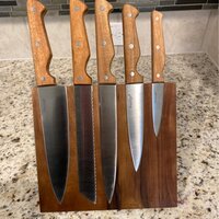 Prestige Acacia Magnetic Knife Block Set 6-Piece 47723 - The Home Depot