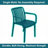Outdoor Stackable Dining Chair With Armrest, All-weather Plastic Patio Chair, Pool Side Chair, Modern Slatted Design For Balcony, Garden, Backyard, Indoor & Outdoor Use (teal Blue)-785081814