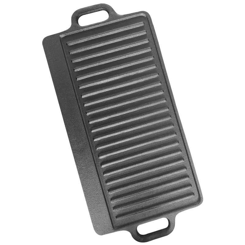 Bene Casa Large Black Cast Iron Reversible Griddle