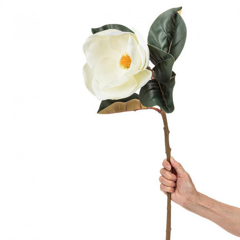 Grande fleur artificielle Magnolia, Blanc