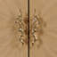 Armoire console en chêne naturel à motif soleil levant et finition taupe