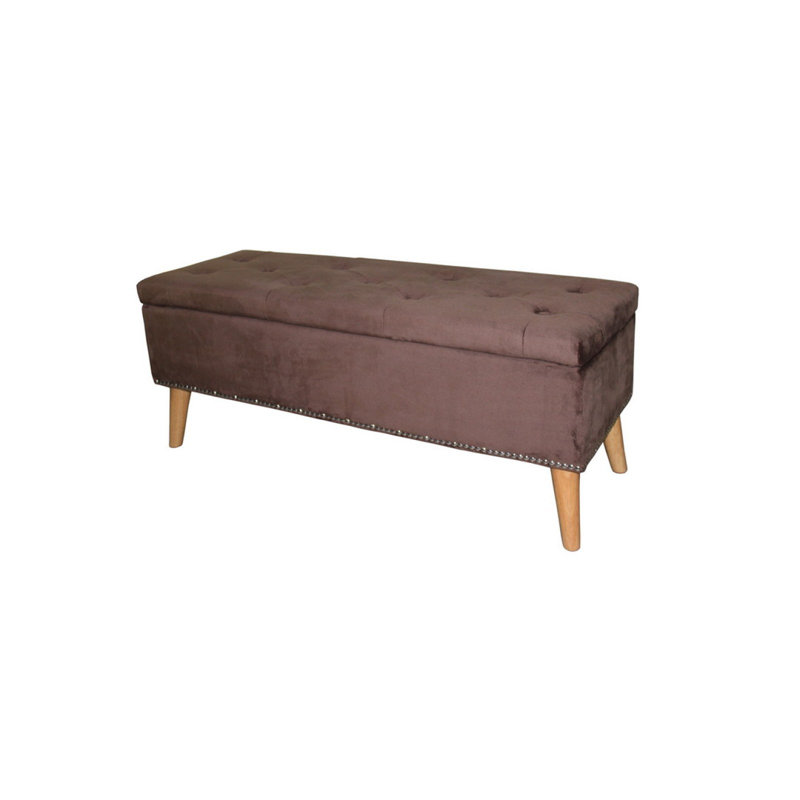 Banc de rangement 17 po, suède brun