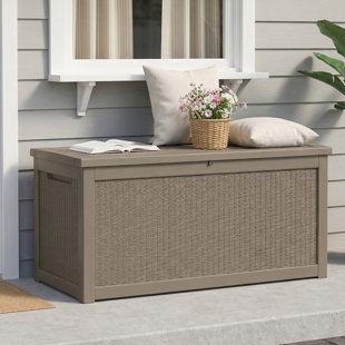 260 Gallon Water Resistant Resin Lockable Deck Box 67.8" W Patio Outdoor Storage